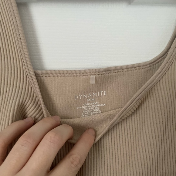 Beige Ribbed Tank Top - Picture 2 of 2